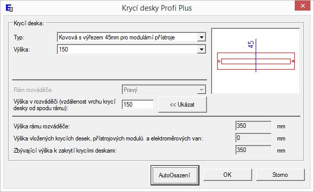 2. Na kartě Krycí desky klikněte na ikonu Vložit krycí desku. 3.
