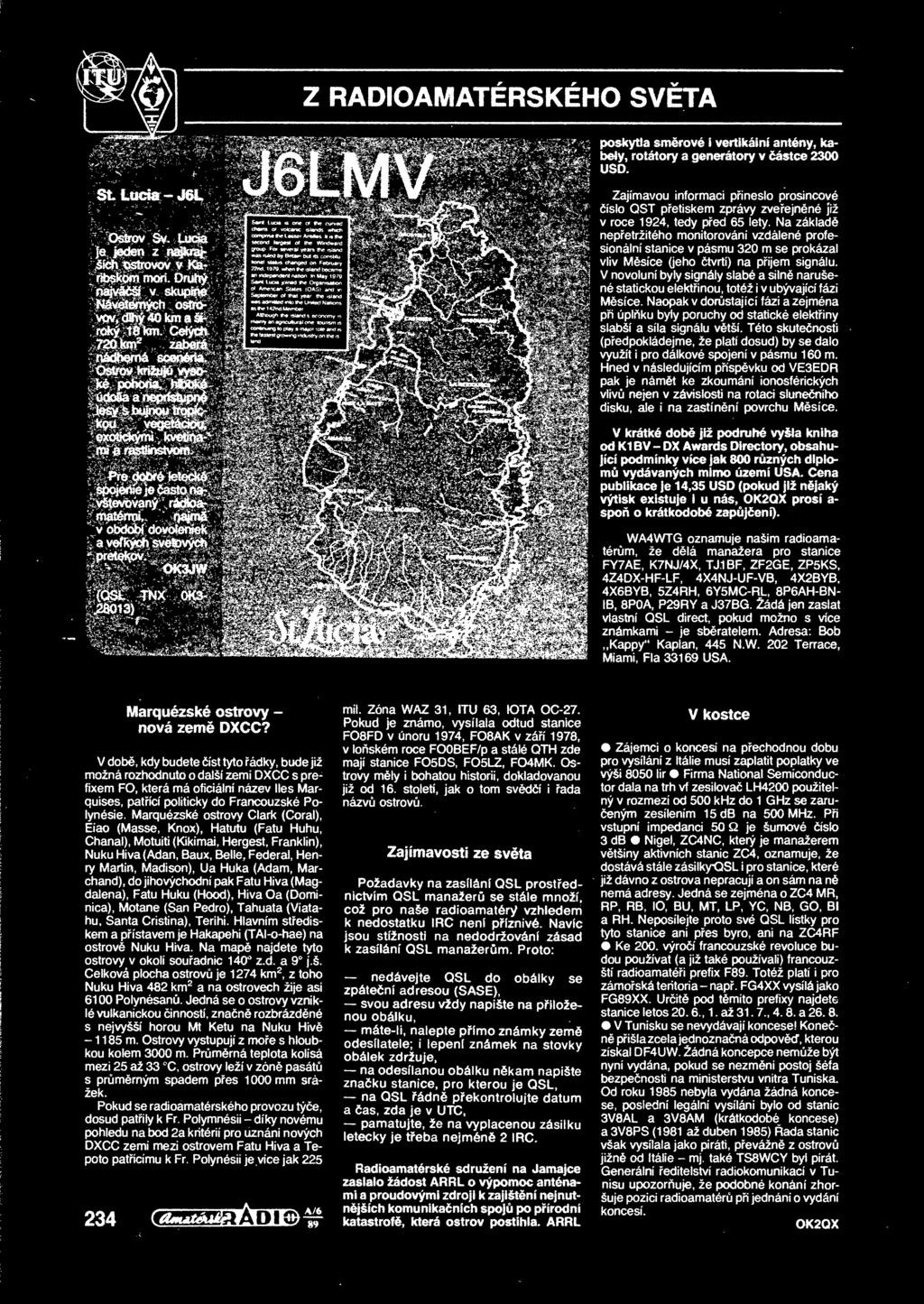 dovoteníek ýýfljtfi svtových lj gg Zajímavou informaci pineslo prosincové íslo QST petiskem zprávy zveejnné již v roce 1 924, tedy ped 65 lety.
