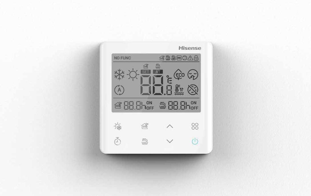 Pokojový termostat Dokáže nejen nastavit teplotu v místnostech, ale i přesně se propojit s vnitřní jednotkou, aby zpětně odeslal změnu zátěže v místnosti v reálném čase.