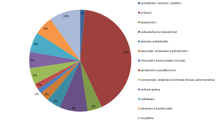 Obr. 9: Struktura odvětví zaměstnaných obyvatel MAS Lašsko v roce 20