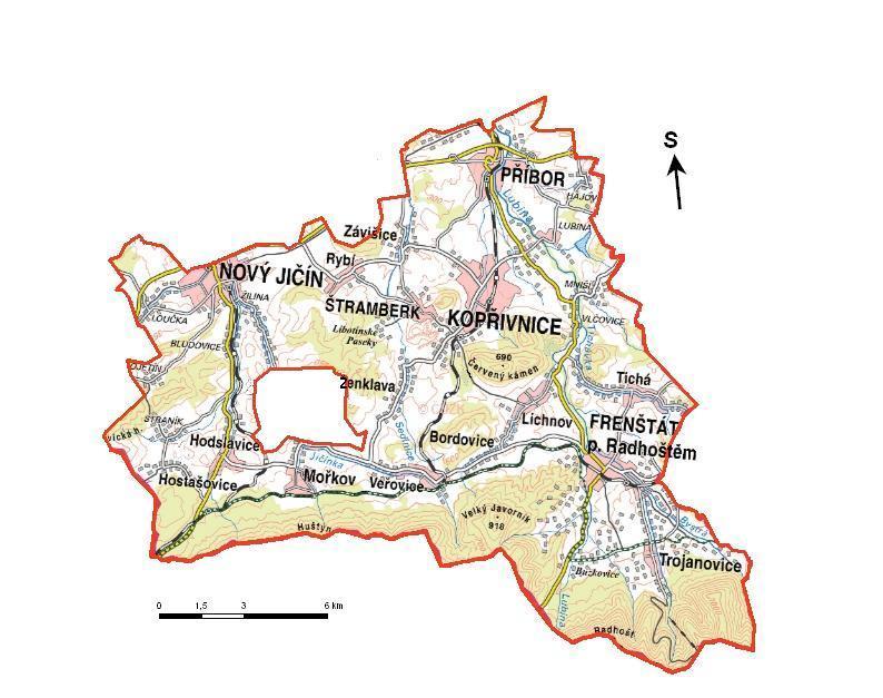 Základní popis území působnosti MAS Lašsko Místní akční skupina Lašsko (obr. 1) se nachází v Moravskoslezském kraji v jižní části bývalého okresu Nový Jičín.