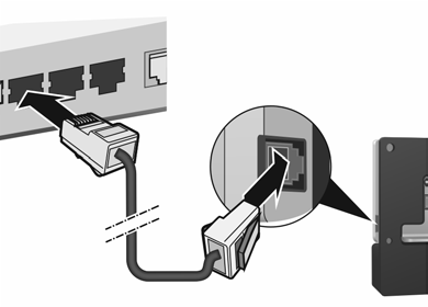 Práce s Gigaset N720 SPK PRO Připojení k přepínači s možností napájení PoE (Power over Ethernet).