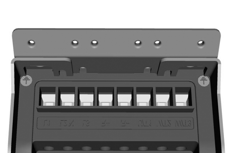 brzdný 1~ (230V) rezstor (400 V) motor - výstup L1 L2/N L3 R+ R- U/T1 V/T2