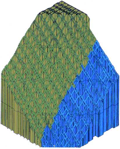 Model struktury dřeva Modře