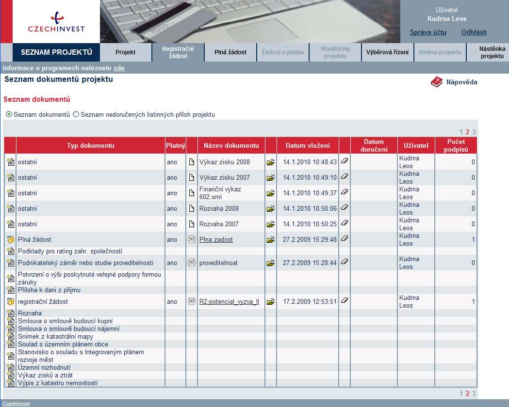 Do dokumentace můžete vložit elektronickou přílohu(y) v povoleném formátu (pdf, doc, rtf, xls, jpg, gif, png, txt, htm, fo) do maximální velikosti 2 MB. Pozn.