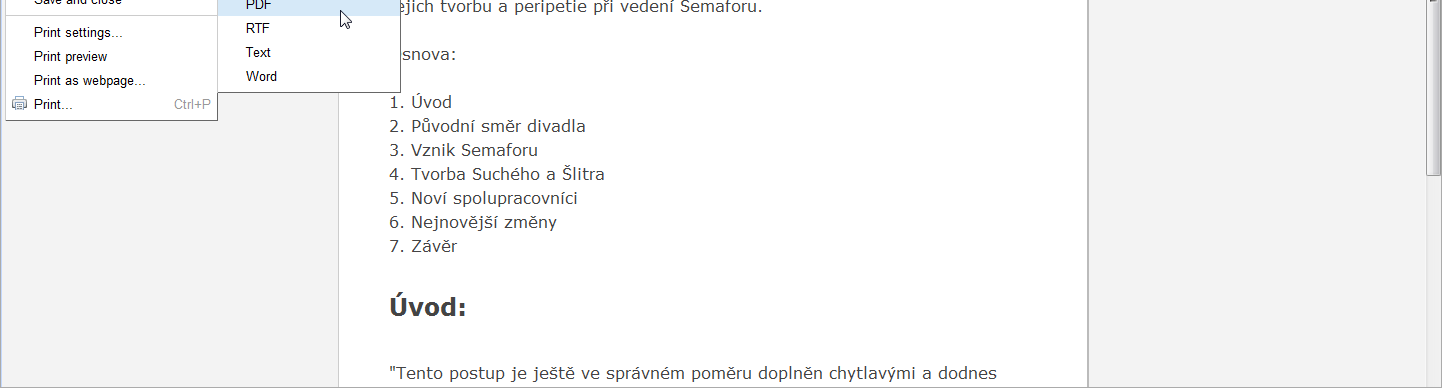 Obrázek 4: Manažování dokumentu 3.3.2 Jak nahrát dokument z mého disku do cloudu. V nabídce File je volba Upload. Taky ji vidíte na Obrázku 3.