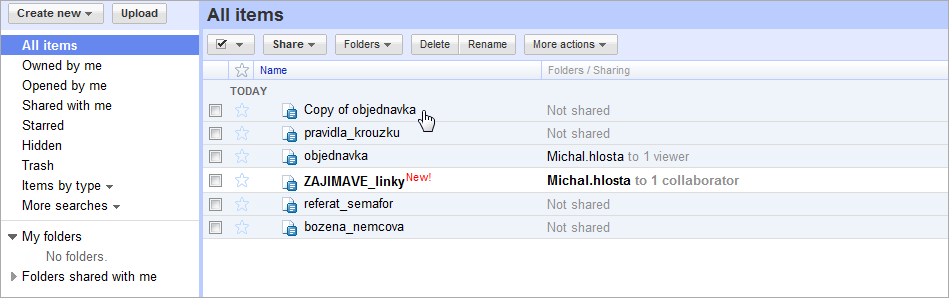 Obrázek 12: Kopie dokumentu v seznamu přibyl soubor 3.