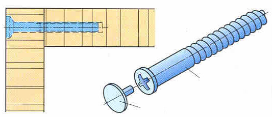 kryt šroub Jednodílný spojovací šroub (confirmat) hlava šroubu dřík šroubu závit podložka matice Dnes se často používají tzv.