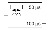 with windings Detached representation The delay line is shown with one input and two outputs windings.