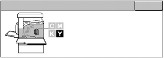 Výměna kazet s tonerem 5. Počkejte, až se rotor otočí do správné polohy a na obrazovce se objeví výzva. Potom potvrďte, který toner je třeba vyměnit.