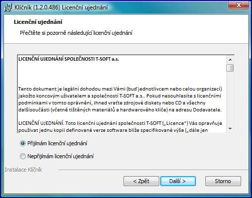 2.3.3. Instalace personifikační utility Klíčník Vložte do mechaniky instalační CD Bezpeční klíč. Na hlavním menu instalačního CD zvolte odkaz "Instalace programů" a následně "Klíčník".