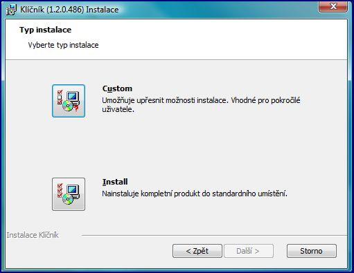 Pro další krok stiskněte tlačítko Install.