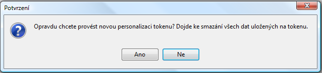 dat!): Po té se Vám zobrazí obrazovka, kde si zvolíte PIN k tokenu a