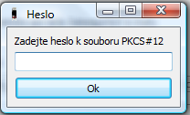 tlačítka OK se zobrazí další okno s názvem certifikátu a názvem klíče.