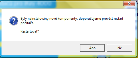 Nakonec bude spuštěna instalace personifikační utility Klíčník: Po dokončení instalace programů Vám systém nabídne restart PC. Restartování PC důrazně doporučujeme: 2.3.