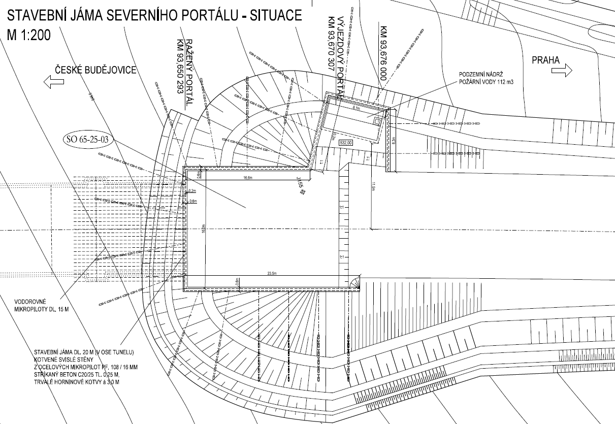 VJEZDOVÝ, SEVERNÍ PORTÁL SITUACE