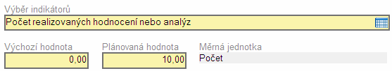 Záložka Hodnoty indikátorů Ze seznamu nabízených indikátorů zvolíme jeden nebo více indikátorů a