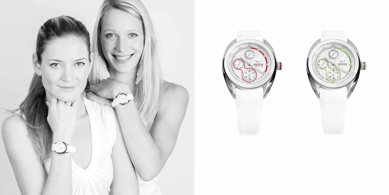 MEORIS LADIES L064SS BEACHVOLLEYBALL Velikost pouzdra 36 mm Analogové zobrazení času, datum, den, 24H SAFÍROVÉ