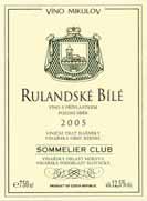 Evidenční číslo vína: 22 Rulandské bílé 2005 pozdní sběr Mikulovská Pavlov Sahara kamenito-jílovitá se silně vápencovým podložím 12. 10.