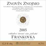 Frankovka 2005 jakostní víno Znojemská Havraníky Staré vinice písčito-hlinitá, mělké spraše, zvětraliny Dyjského masivu 20. 10.