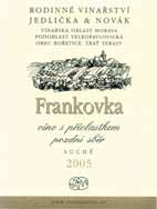 Evidenční číslo vína: 63 Frankovka 2005 pozdní sběr Velkopavlovická Bořetice Terasy hlinito-písčitá 28. 10.