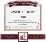 Evidenční číslo vína: 69 Zweigeltrebe 2005 jakostní víno Znojemská Nový Šaldorf Kraví hora jílovito-hlinitá hnědozem 11. 10.