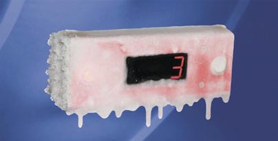 Skladování bez dokladů mipick R321 ICE Robustní displej Pick-to-Light koncipovaný pro rozšířený teplotní rozsah, např. pro mrazáky.