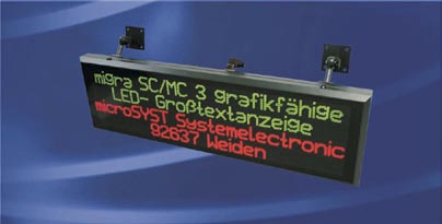Velké grafické textové zobrazovače LED migra MC 3 Velké zobrazovače LED pro texty a grafiku.