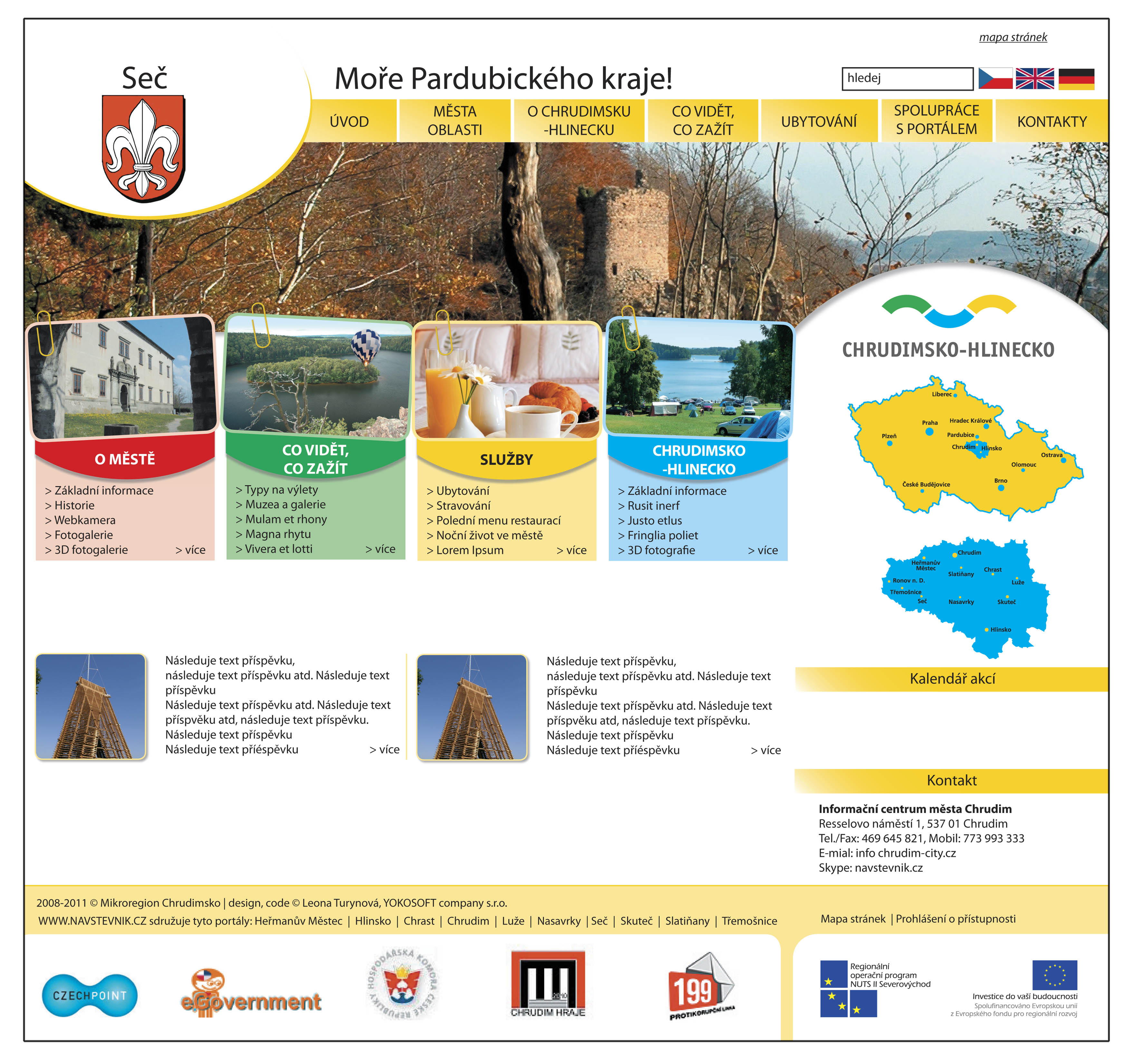 Město Chrudim Spolupráce od roku 2010 Brožury, inzerce, informační