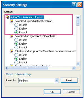 Pokud vidíte dialog informující, že Vaše úroveň zabezpečení zakazuje spouštění doplňků ActiveX, povolte v Microsoft Internet Exploreru ActiveX. 1.