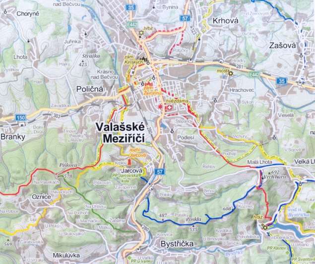 3. den pondělí 11. srpna. Valašské Meziříčí a okolí: Autobusem Rusava, Bystřice pod Hostýnem, Valašské Meziříčí [40]. Pak s III.