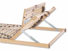 Rastomat Teleskopické polohovací kování Polohovací kování pro hlavovou a nožní část dřevěných lamelových roštů Použitelné též pro výškově stavitelné desky psacích stolů, školní lavice apod.