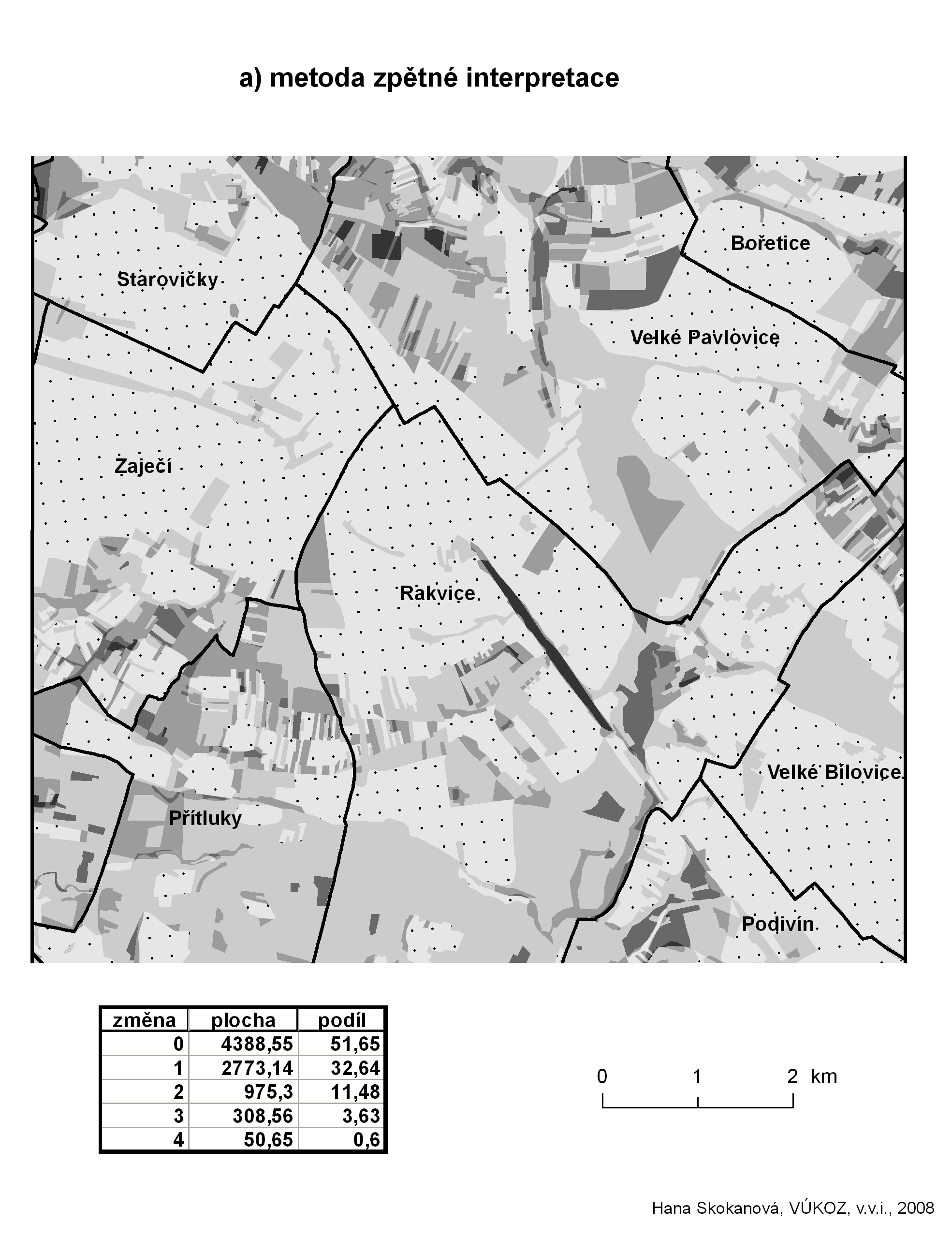 Tabulka 2 Podíl počtu změn typů využívání krajiny (%) na celkové ploše u použitých metod v testovaných územích M-33-118-B-c M-33-120-B-a změna zpětná interpretace interpretacepůvodní