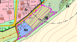 plochu Hl - hospodářský les. Oba pozemky leží mimo současně zastavěné území obce. Ko9: Občanské vybavení v centrální části obce Záměrem obce je změnit funkční využití pozemku parc.č. 850 v k.