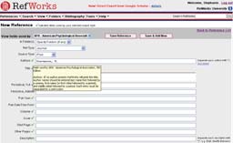 ISO 690, APA, MLA) u formul ovè poloûky View fields use by. C 3. V poloûce Ref Type vyplúte typ z znamu (dokumentu), kter vkl d te (Ëasopis, kniha, disertace).