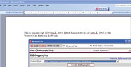Otev ete nov dokument v Microsoft Word, ve kterèm budete ps t v ö odborn Ël nek. 2. Spusùte Write-N-Cite. 3. NajeÔte kurzorem ve vaöem textovèm dokumentu na mìsto, kam m b t vloûen odkaz.