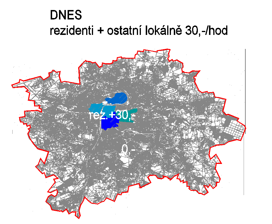 Dnes se zav dïji rezidentnì zûny ploönï v jednotliv ch katastrech. V nich platì vöichni stejnï a na vybran ch mìstech jsou automaty pro ve ejnost.