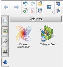 JAK AKTIVOVAT XC Prvek XC je nyní k dispozici pouze v beta verzi. 1. Otevřete soubor SMART Notebook, vyberte záložku Add-ons a spusťte aktivitu Extreme Collaboration. 2.