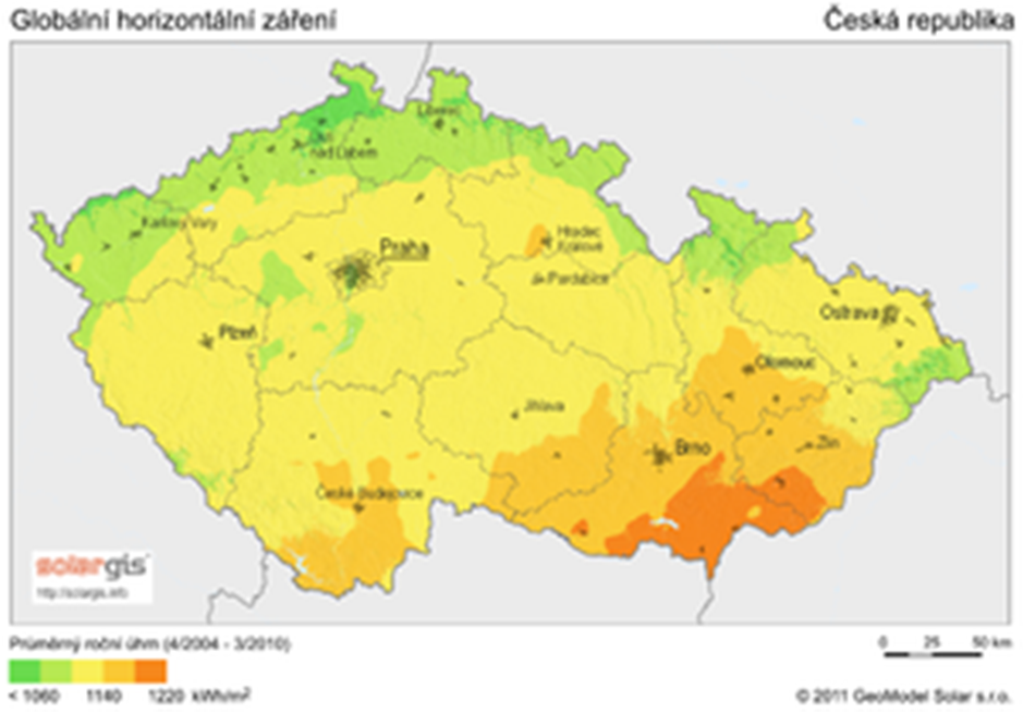 1 Sluneční energie Sluneční energie (sluneční záření, solární radiace) představuje drtivou většinu energie, která se na Zemi nachází a využívá. Vzniká jadernými přeměnami v nitru Slunce.