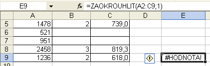 Jestliže se jako dělitel může v některých buňkách tabulky vyskytnout nula, použijte pro výpočet funkci Když, která dělitele nejprve otestuje a pak se teprve výpočet provede, případně zůstane buňka
