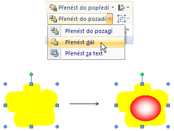 Po klepnutí na ni, se zobrazí nabídka pro překlopení nebo otáčení označeného obrázku.