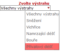 nabídnou se automaticky všechny