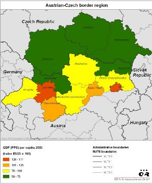 Pohled na vývoj HDP na hlavu ukazuje že nejdynamičtější hraniční regiony z celé příhraniční oblasti jsou ty české regiony, které začínaly na velmi nízkých úrovních.