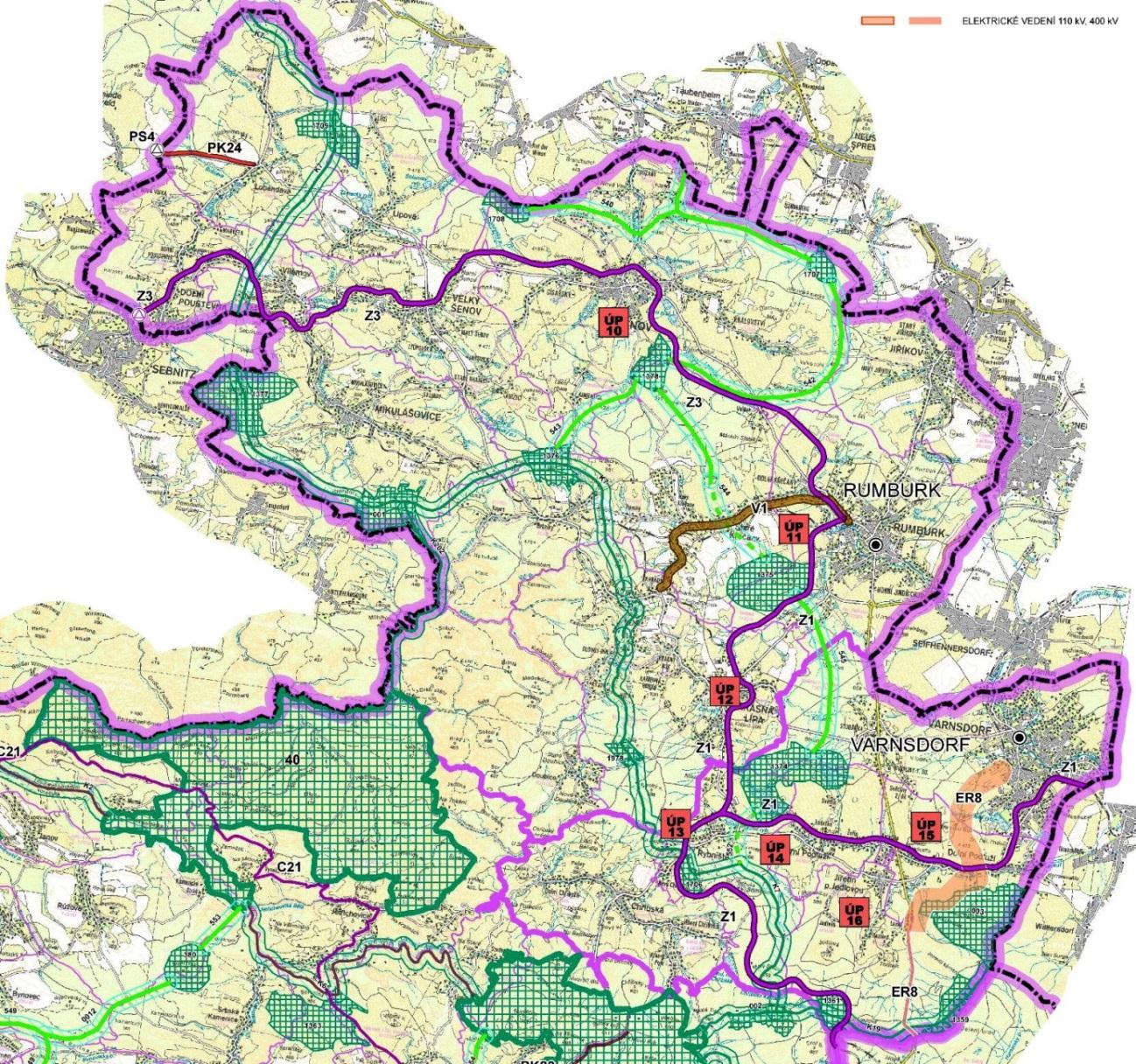 c) Zásady územního rozvoje Ústeckého a Libereckého kraje ZÚR Ústeckého kraje (T-plan s.r.o., 05/2011) byly vydány 5.10.2011 Zastupitelstvem Ústeckého kraje usnesením č.