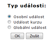 7 9.1.3 Vložení události do kalendáře Kromě bloku Kalendář najdete v pravém sloupci kurzu LMS Moodle obvykle také blok Nadcházející události, který je rovněž spojen s kalendářem.