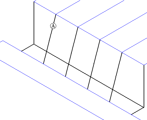 Cvičení: Používání triády Krok 3 Vytvořte první segment 3D čáry (A). Na kartě Domů fi skupině Segmenty klikněte na příkaz Segment čáry.