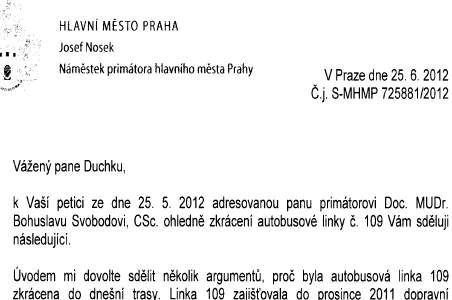 Autobusová linka číslo 109 Ač vedení radnice mělo informaci o zrušení dojezdu linky 109 do Újezda už v létě 2011, informaci o tom přinesl ÚZ až v prosinci.