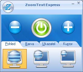 Jak spustíte ZoomText Express Když je program úspěšně instalovaný, lze jej spustit některým z následujících způsobů: Na ploše dvakrát odklepnete ikonu ZoomText Express 1.0.