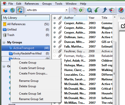 Create Group Set, vytvoříme nadřazenou skupinu, ve které můžeme dále třídit reference do podskupin. 1 2 3 Obrázek 5.