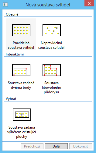 Program rozmístí v přednastavené výšce 850 mm do místnosti zobrazené vpravo výpočetní body do pravidelné sítě s výchozími roztečemi dle normy EN 12464-1.